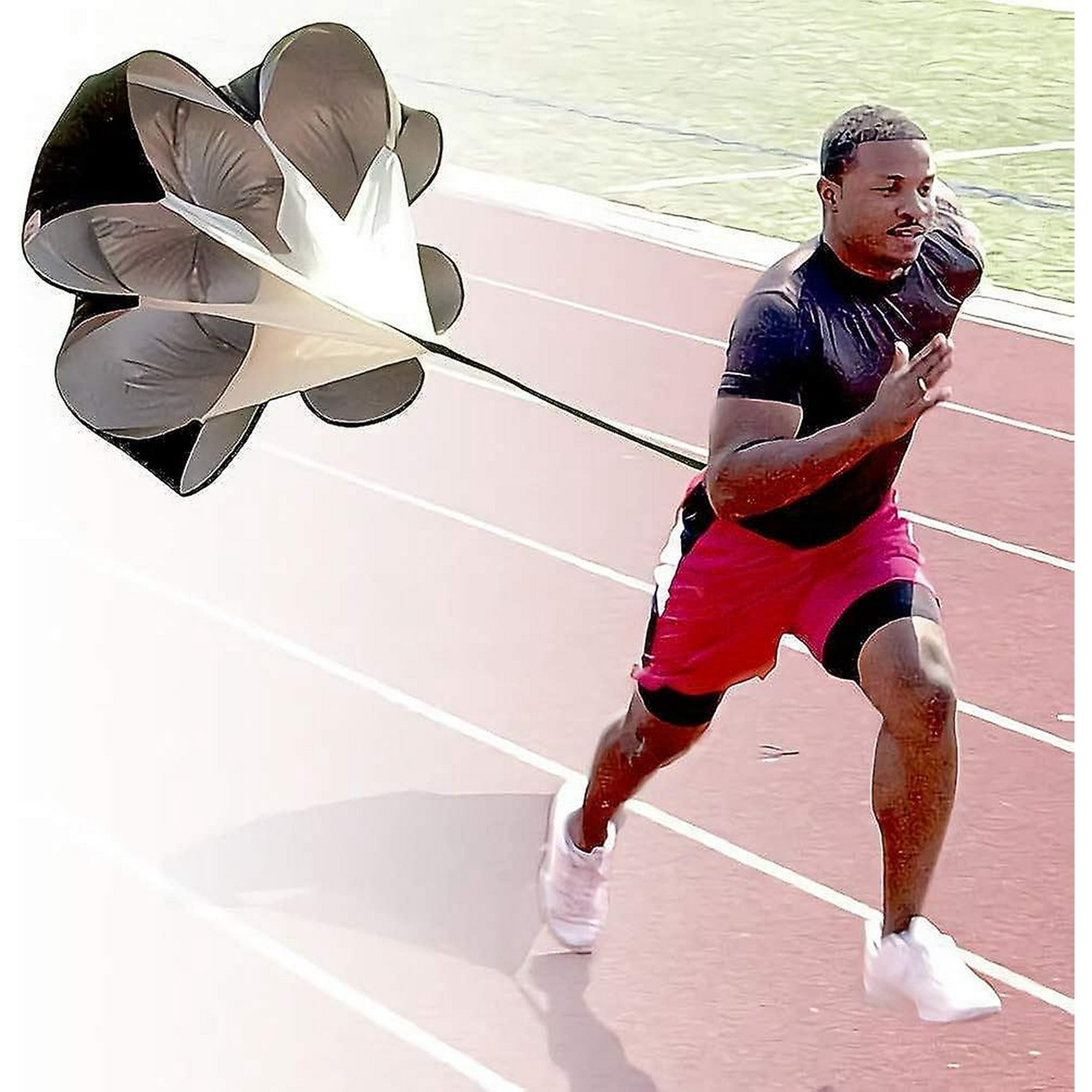 Running Speed Training 56 Inch Speed Drills Resistance Parachute Running Sprint Chute Soccer Football Sport Speed Training Black