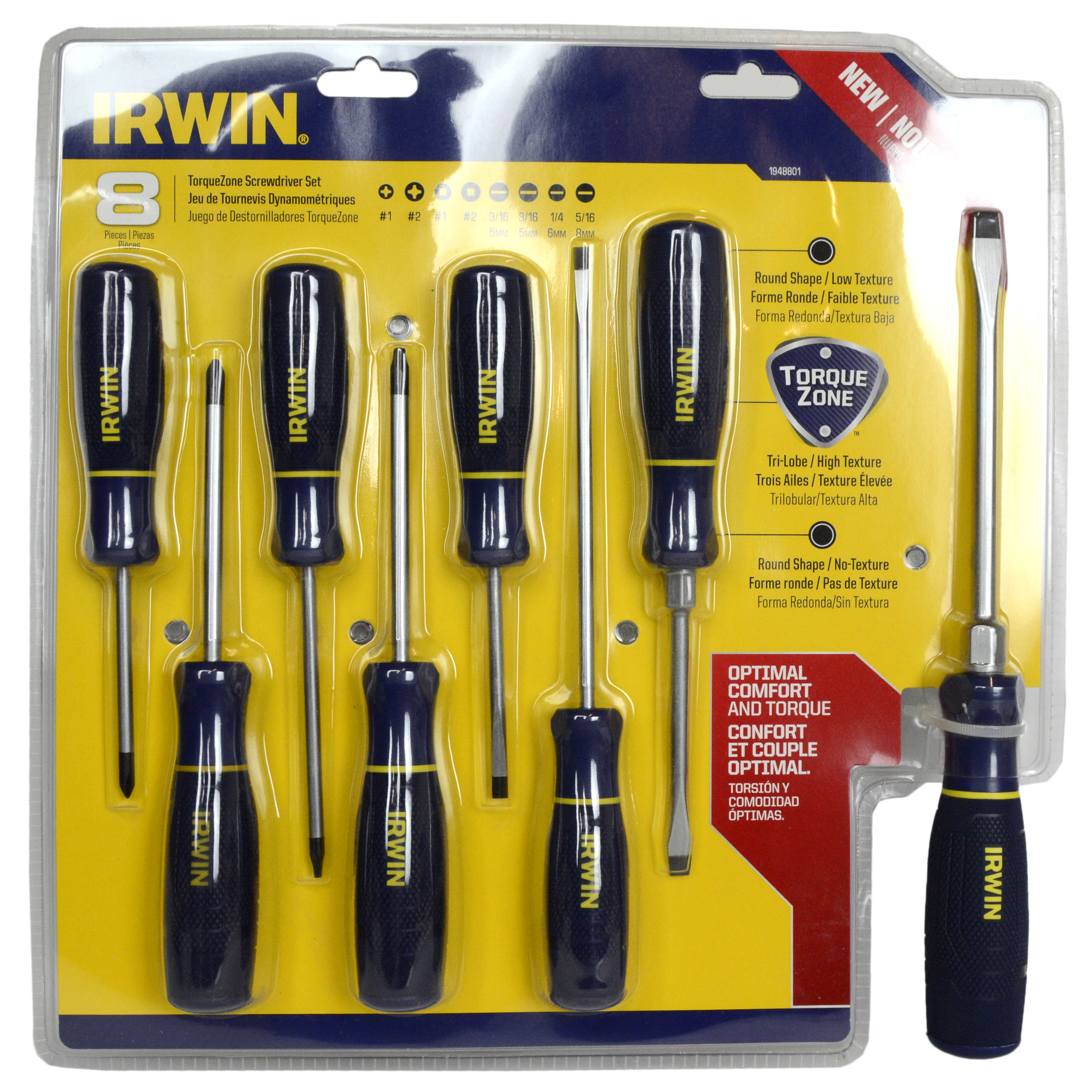 Irwin 1948801 8Piece Torque Zone Screwdriver Set