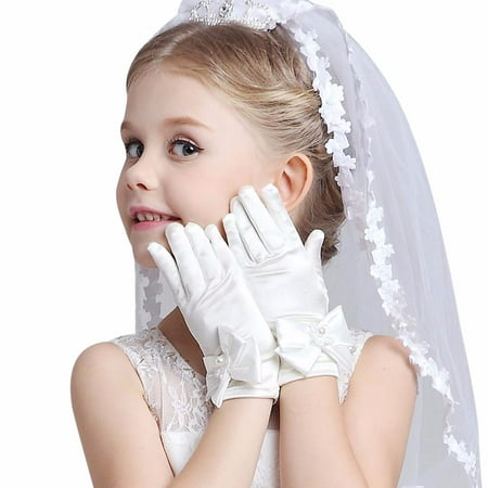 

MIARHB Infant Baby Child Girls Elbow Short Party Gloves Wedding Gloves