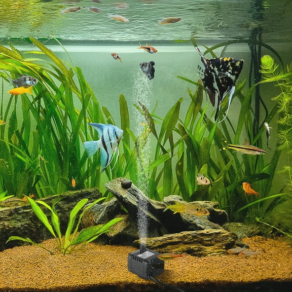 ULTNICE Submersible Water Pumps Aquarium Water Pump Plastic Black for Aquarium Use 1Set