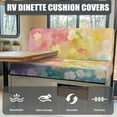 thumbnail image 4 of FOR U DESIGNS Colorful Flower Pattern 2 Pcs RV Dinette Cushion Covers Washable Camper Cushion Slipcover Stretch Camper Seat Covers Dinette Booth Sofa Slipover for Travel Trailer Couch, 4 of 7
