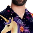 thumbnail image 5 of Starry Unicorn Men's Short Sleeve Casual Printed Button Down Beach Shirt Summer Unisex Top, 5 of 6