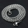 thumbnail image 2 of Ruanlalo Men Braided Wheat Shape Stainless Steel Chain Necklace DIY Jewelry Accessory Steel Color 4,5mm, 2 of 6
