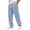 #0289-Light Blue, variant on Men's Washed Denim Jeans Solid Color Drawstring Elastic Waist Pockets Loose Fit Vintage Outdoor Casual Daily Work Long Trousers