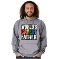 thumbnail image 3 of Worlds Gayest Father Queer Parent Men's Big & Tall Graphic Hoodie Brisco Brands 4X, 3 of 4