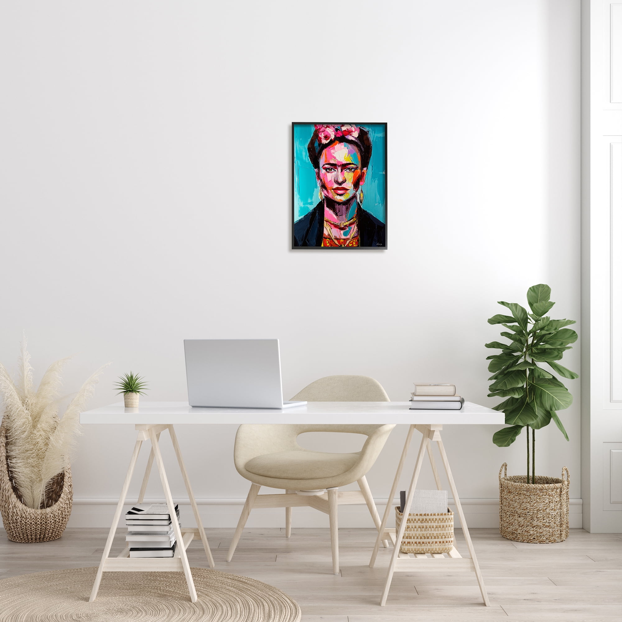 Stupell Indtries Abstract Frida Portrait Contemporary Paint Patch Collage,16 x 20,Design by Lana Tikhonova