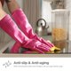 thumbnail image 3 of Guantes de goma para lavavajillas de cocina, guantes de limpieza para el hogar, impermeables, reutilizables (rosa roja mediana) JAMW Sencillez, 3 of 5