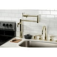 thumbnail image 2 of Kingston Brass KS4702ML Milano Deck Mount Pot Filler Faucet, Polished Brass, 2 of 8