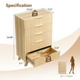 thumbnail image 2 of UbesGoo Wood Modern 6 Drawer Dresser Fluted Wood Chest with Soft Close Drawers Metal Handle, Accent Storage Cabinet for Bedroom or Living Room Oak, 2 of 10