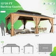 thumbnail image 6 of Hommow 12' x 20' Hardtop Gazebo Aluminum Frame Gazebo with Galvanized Steel Double Roof, 6 of 9