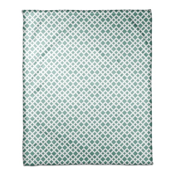 Creative Products Teal Lattice Pattern 50x60 Coral Fleece Blanket