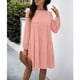 thumbnail image 3 of Vestido Midi, Color Puro, Cintura Suelta, Cuello Redondo, Vestido De Mujer, Poliéster Para El Hogar ANGGREK Otros, 3 of 6