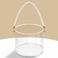 thumbnail image 1 of wonima44 Flower Girl Basket Clear Wedding Petals Basket with Pearl Handle Acrylic Flower Holder for Confetti (Round), 1 of 1