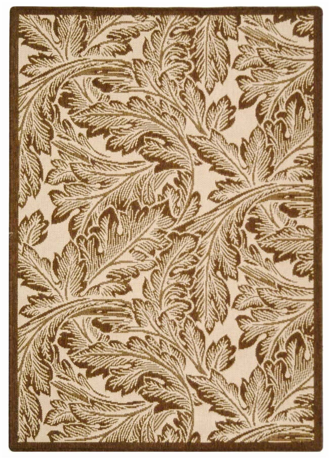 Safavieh Courtyard Connie Floral Indoor/Outdoor Area Rug, Natural/Brown, 4' x 5'7"