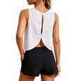 thumbnail image 6 of GPOECD Womens Workout Tank Tops Yoga Lace Up Back Sleeveless Top Running Gym Athletic Shirt for Casual Camisoles for Women 02_WH1,M, 6 of 7