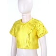 thumbnail image 6 of Alvivi Kids Girls Boys Hip-hop Jazz Dance Crop Top Shiny Sequins T-Shirt Costume, 6 of 7