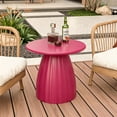 thumbnail image 2 of Round Metal Outdoor Patio Side Table, Steel Accent End Table for Garden Yard Balcony Deck, 2 of 7