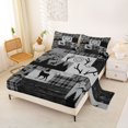 thumbnail image 2 of Manfei Dark Plaid Queen Sheets,Rustic Wood Mountain Queen Sheet Sets,Gray,4pcs,1 Flat Sheet, 1 Fitted Sheet and 2 Pillowcases, 2 of 6