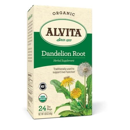 Alvita Dandelion Root Tea Bag, Organic, 24 Count