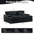 thumbnail image 2 of Corduroy Double Lounge Chaise Sofa Indoor, Oversized Upholstered Sleeper Cloud Couch, Sectional Deep Seat Loveseat for Living Room, No Assembly Required, Black, 2 of 8