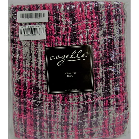 Cozelle 60" x 50" Tweed Woven Throw in Orchid