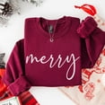 thumbnail image 2 of Merry Sweatshirt, Cozy Holiday Christmas Pullover, Festive Winter Crewneck, Holiday Gift Top, 2 of 7