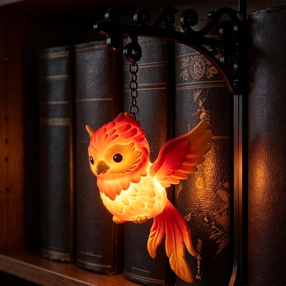 Small Bird Shaped Book Lights for Reading at Night, Vintage Halloween Decor Bookshelf Lantern, Corner Book Shelf Reading Lamp for Literary Lovers