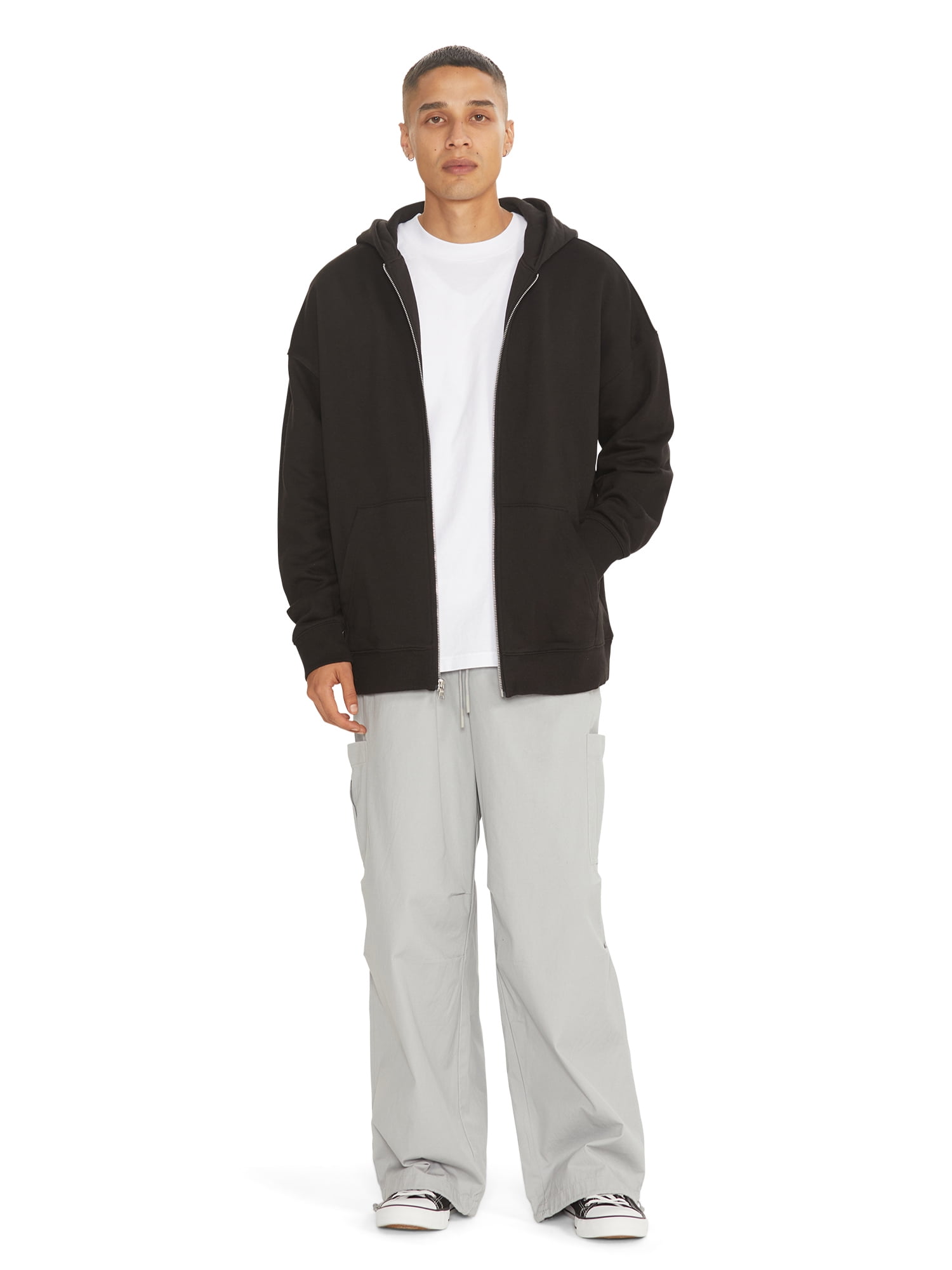 No Boundaries Zip Hoodie with Long Sleeves, Men's & Big Men's