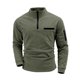 thumbnail image 1 of Ceisia Men's Summer Gift Casual Solid Color Corduroy Zipper Stand Up Collar Long Sleeve Top - Comfortable Daily Outdoor Wear, 1 of 4