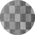 thumbnail image 1 of Ahgly Company Indoor Round Checkered Gray Modern Area Rugs, 5' Round, 1 of 4