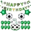 LakPty Soccer Party Decorations for Boys/Girls/Kids/Adults Birthday, Soccer Birthday Party Supplies Set with Happy Birthday Banner, Cake Toppers, Balloons for Sports Theme Bday Decor Backdrop