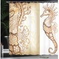 thumbnail image 4 of Ambesonne Ocean Shower Curtain, Seahorse Exotic Fishes, 69"Wx70"L, Cream Brown, 4 of 5