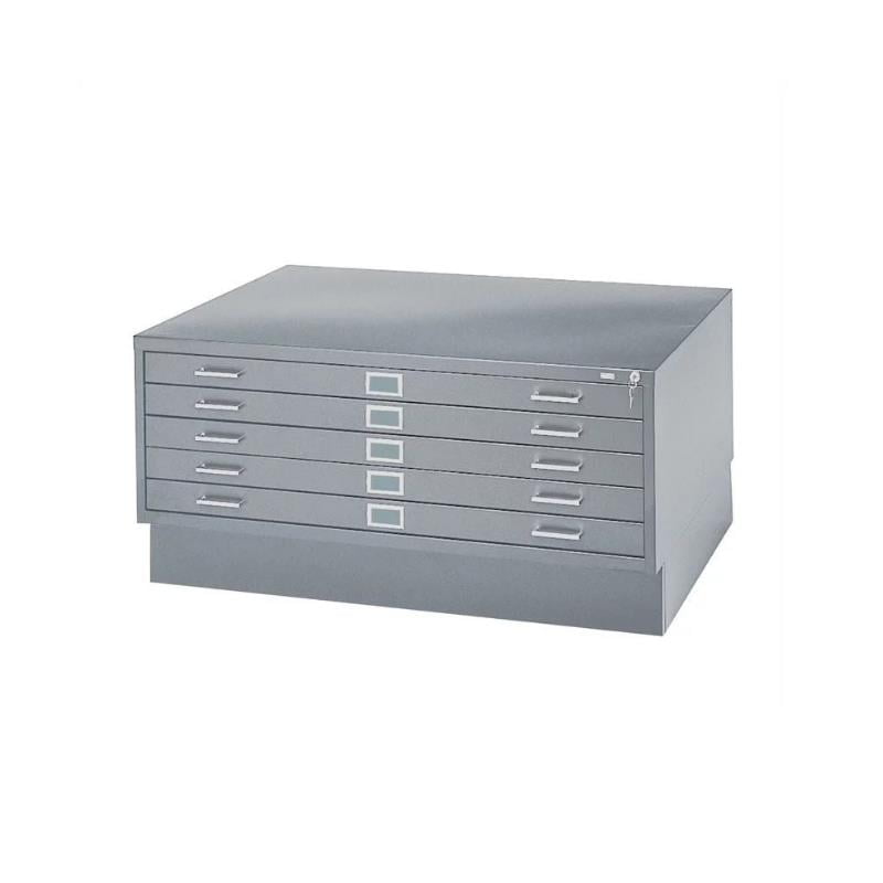 Safco 5 Drawer Flat File Cabinet With Closed Base In Gray Walmart