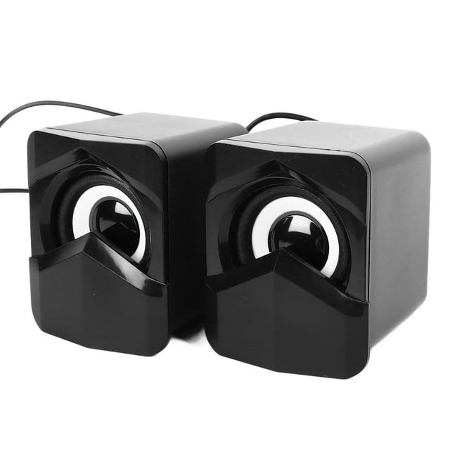 YLSHRF Wired 4D Stereo Computer Speaker with Subwoofer, Black, 2 Count