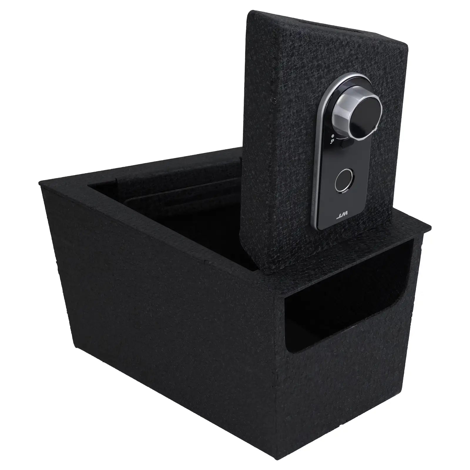 Center Console Safe Gun Safe, WASAI Premium In-vehicle Console Gun Vault Lockbox Compatible with 2021-2023 Hyundai Elantra, Fingerprint Lock with Backup Key.