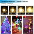 thumbnail image 3 of Cadena de luces solares para exteriores, luces decorativas impermeables para interiores y exteriores, adecuadas para jardín, familia, fiesta, patio, terraza, boda, color solar, 8 funciones, 12 metros, 3 of 4