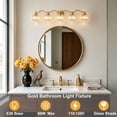 thumbnail image 6 of Deyidn 44.5" Modern 5-Light Gold Bathroom Vanity Light - Dimmable Bathroom Transitional Fixture with Crystal Glass Shades, 6 of 9