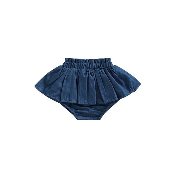 Bagilaanoe Toddler Baby Girls Denim Shorts Summer Pleated Skirt for 6 12 18 24 Months 3T 4T Kids