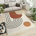 thumbnail image 4 of 4x8ft Entryway Runner Rug, Abstract Retro Minimalist Kitchen Runner Rug, Arched Geometric Lines Soft Comfortable For Living Room Office Indoor Outdoor Hallway Hotel Yoga Studio, 4 of 7