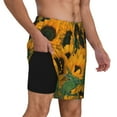 thumbnail image 2 of Kdxio Sunflowers Print Men'S Swim Trunks With Compression Liner 7 Inch Inseam Quick Dry Swim Shorts, 2 of 7