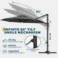 thumbnail image 4 of Danolapsi 10FT Patio Umbrella With Solar LED and Base, Round Top Cantilever Umbrella, Sun Shade Windproof Offset Umbrella With 360-Degree Rotation, Perfect for Garden, Deck, Pool Patio, Backyard, 4 of 8