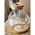 thumbnail image 1 of LOVEVER Desktop Fish Bowl Hydroponic Terrarium Glass Small Fish Tank with Bamboo Cushion, 1 of 4