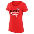 thumbnail image 2 of Women's G-III 4Her by Carl Banks Red New Jersey Devils Super-Slim Fit Lightweight Team Sport T-Shirt, 2 of 3