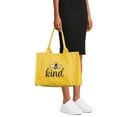thumbnail image 5 of Time and Tru Women's Elevated Canvas Tote Bag Sunflower Yellow Kind, 5 of 5