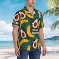 thumbnail image 3 of Honeii Banana And Avocado Print Men’s Hawaiian Shirt,Classic Button-Down Short Sleeve Shirt, for Beach, Vacation, and Outdoor Activities,3X-Large, 3 of 7