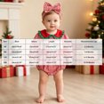 thumbnail image 7 of Pandaie Toddler Girls Christmas Gingham Long Sleeve Bubble Romper Plaid Bow Headband Winter Holiday Infant Outfit Set Red,6-12 Months, 7 of 7