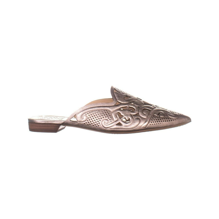 Womens Vince Camuto Meekel Perforated Slip On Sandals Rose Silver