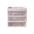thumbnail image 1 of Desktop Organizer Desk Shelf Organizer Desktop Organizer Durable Dustproof Stable Space Saving Wide Application Multi Layers Desktop Storage RackBeige Four Layers, 1 of 1