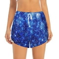 thumbnail image 2 of Xecao's Blurred Star Snow Christmas for a double-layer running short for women, perfect for gym, tennis, and more, featuring a convenient pocket., 2 of 9