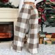 thumbnail image 5 of Pincandy Women's Plus Size Plaid Fleece Pants - Elastic Waist, Warm & Cozy for Winter Homewear, 5 of 7